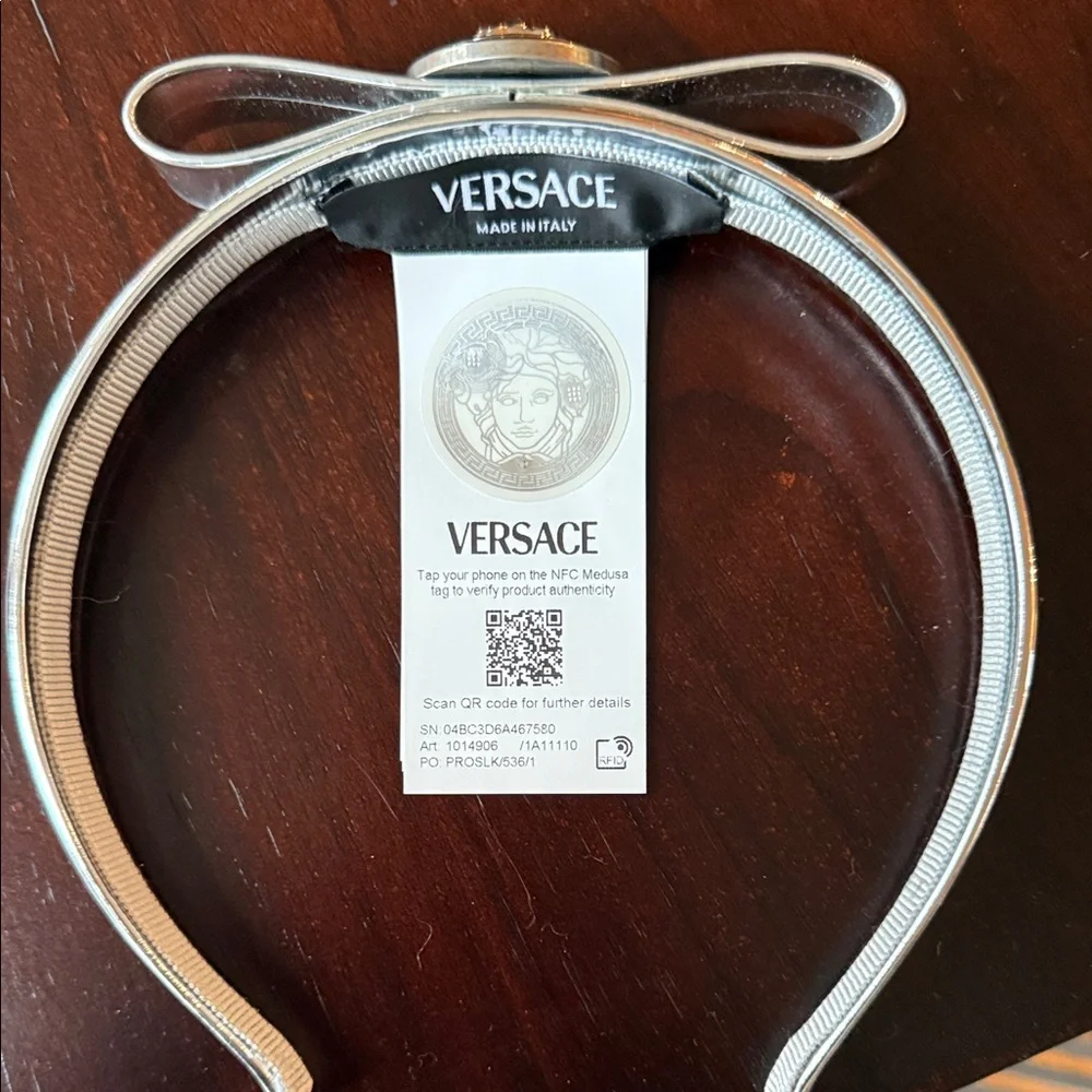 Versace Metallic Silver Hairband - Picture 1 of 7